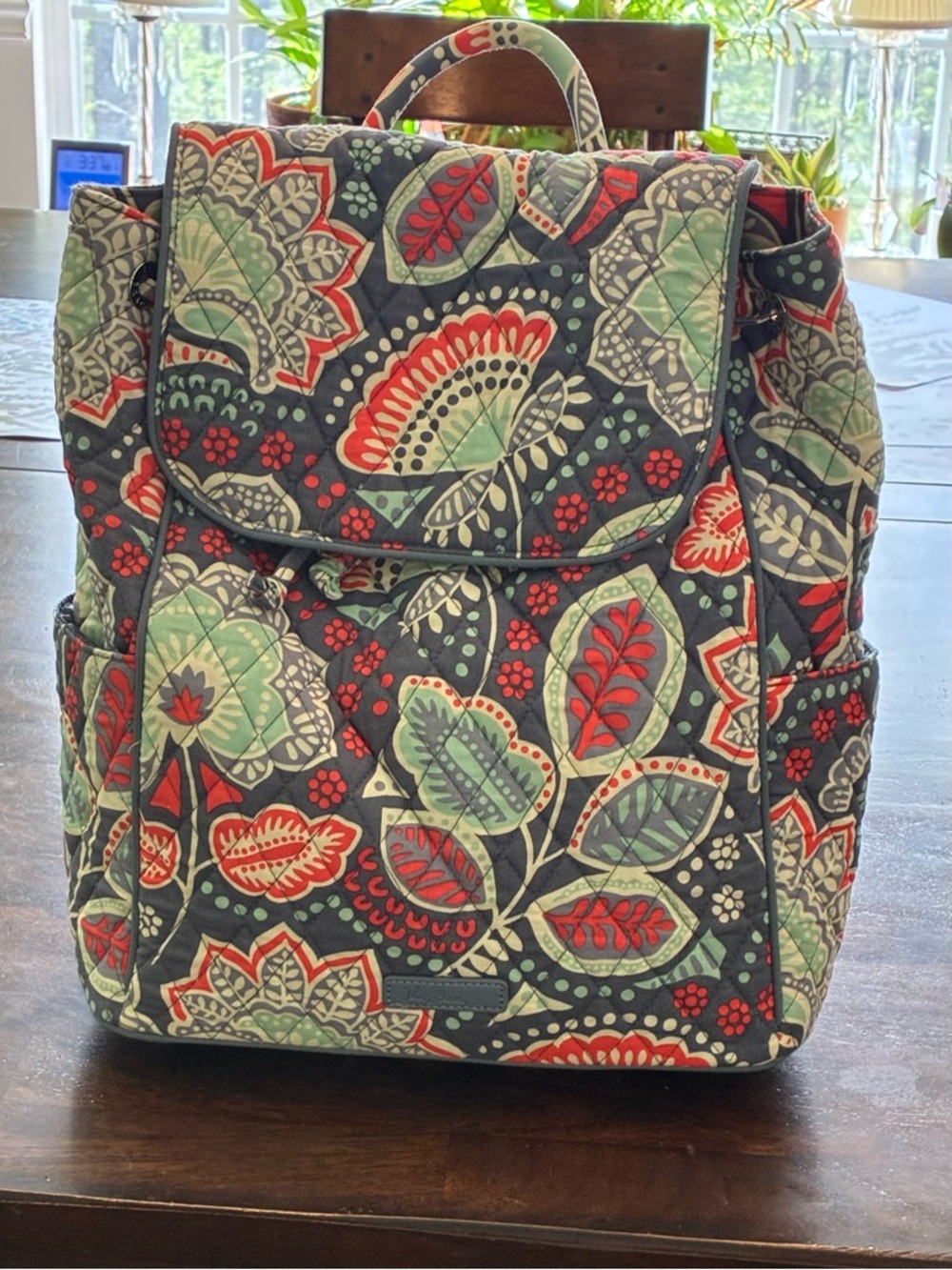 Vera Bradley Quilted Floral Drawstring Backpack